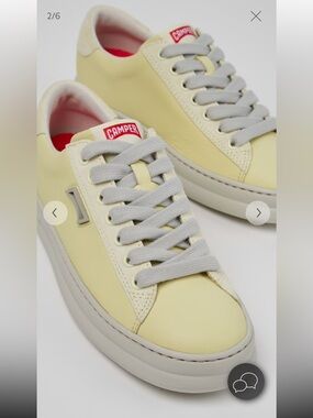 Camper Butter Yellow Leather Sneakers